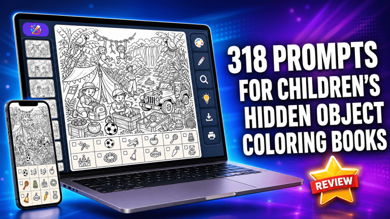 318 Prompts for Children’s Hidden Object Coloring Books Review: Finally Start Your KDP Side Hustle?